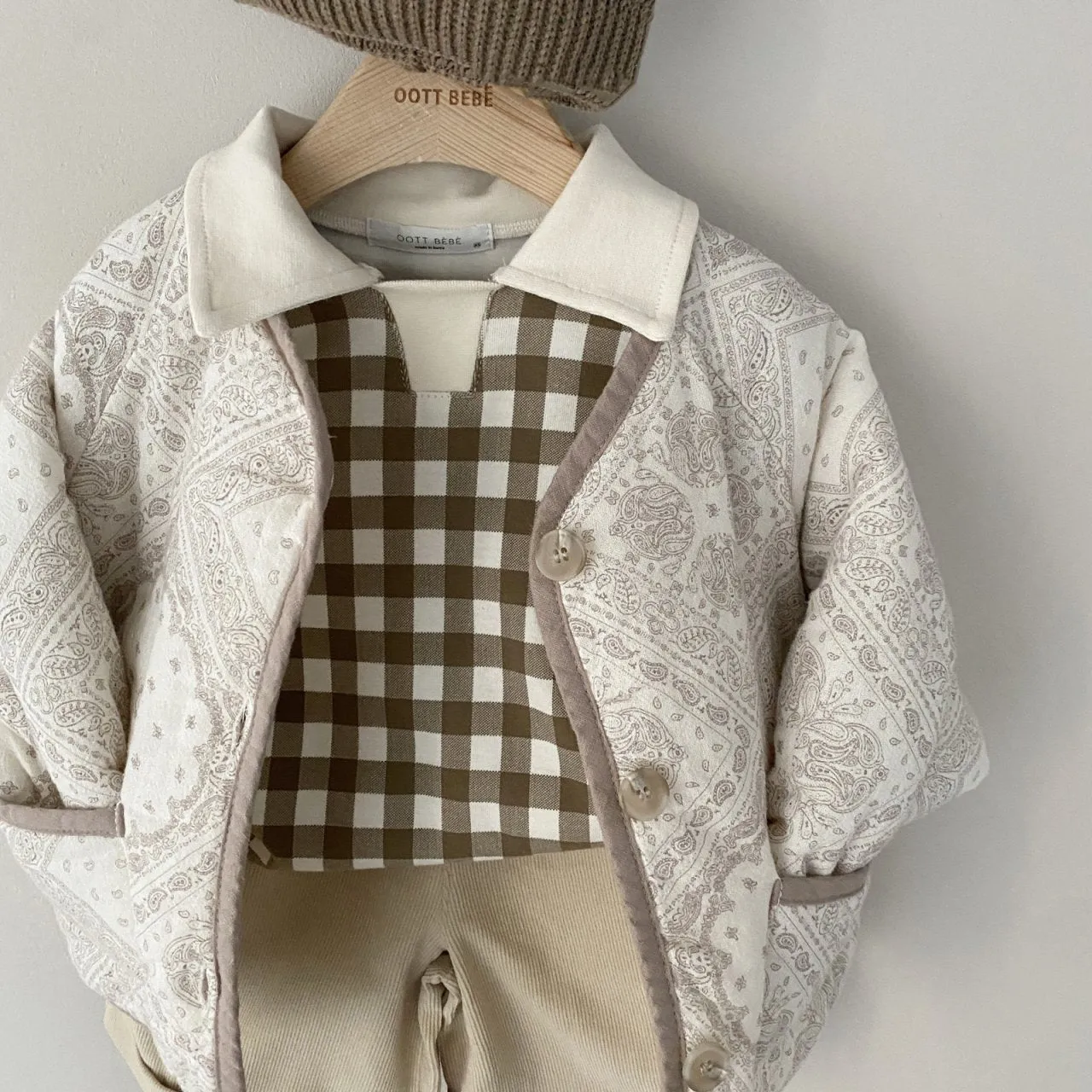 Big Gingham Collar Long Sleeve