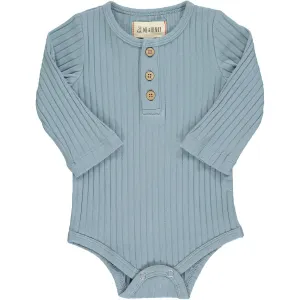Me & Henry Aynor Rib Long Sleeve Onesie - Slate